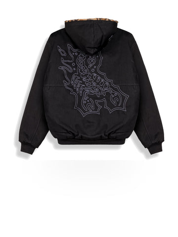 Grimey The Props Reversible Leopard Hooded Jacket - Capospalla Uomo - Nero