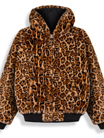 Grimey The Props Reversible Leopard Hooded Jacket - Capospalla Uomo - Nero