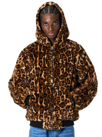 Grimey The Props Reversible Leopard Hooded Jacket - Capospalla Uomo - Nero