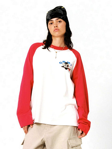 Grimey Wild One Raglan Long Sleeve Tee - T-Shirt Uomo - Rosso