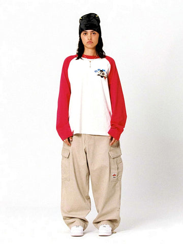 Grimey Wild One Raglan Long Sleeve Tee - T-Shirt Uomo - Rosso