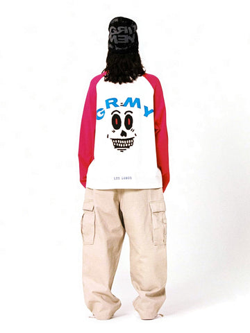 Grimey Wild One Raglan Long Sleeve Tee - T-Shirt Uomo - Rosso