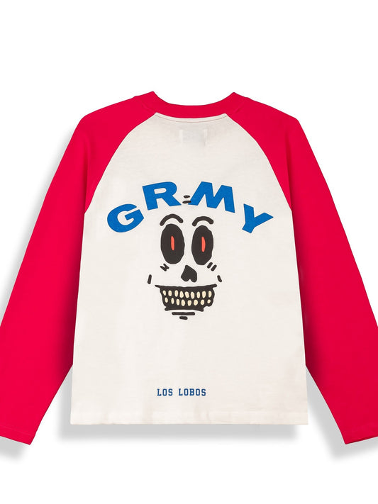 Grimey Wild One Raglan Long Sleeve Tee - T-Shirt Uomo - Rosso