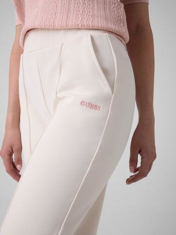 Guess Athleisure Fabrizia Wide Leg Pant - Pantaloni Donna - Cream White