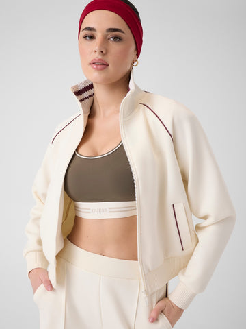 Guess Athleisure Sibilla Full Zip Sweatshirt - Felpe Donna - Vanilla Cream