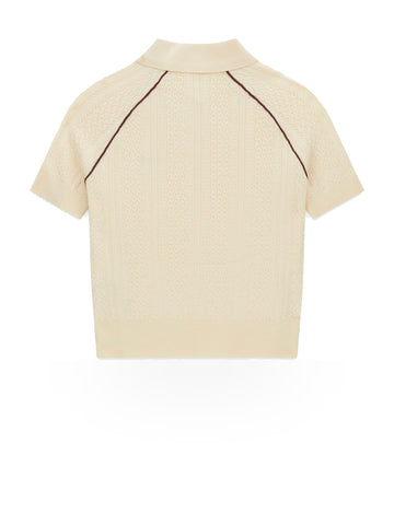 Guess Athleisure Rose Ss Polo Swtr - Maglieria Donna - Panna