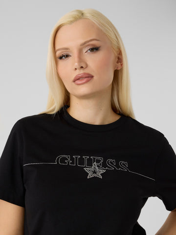Guess Athleisure Agena Ss T-shirt - T-Shirt Donna - Nero