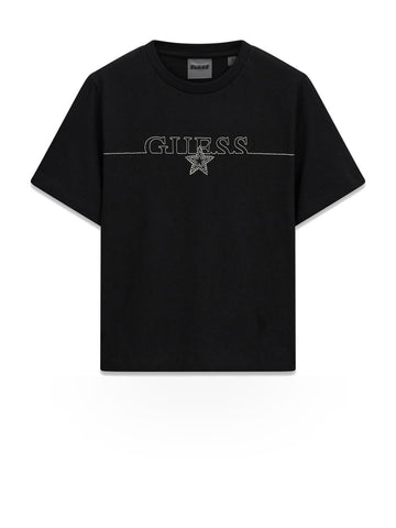 Guess Athleisure Agena Ss T-shirt - T-Shirt Donna - Nero
