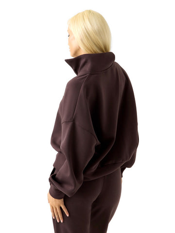 Guess Athleisure Nat Half-zip Sweatshirt - Felpe Donna - Marrone