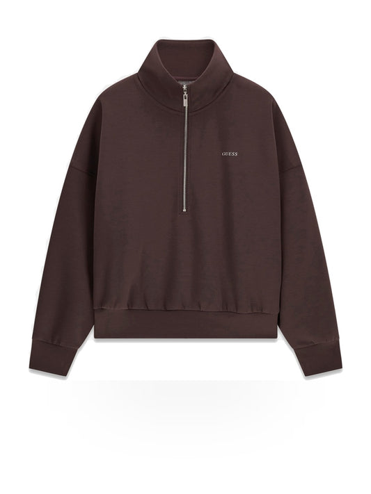 Guess Athleisure Nat Half-zip Sweatshirt - Felpe Donna - Marrone