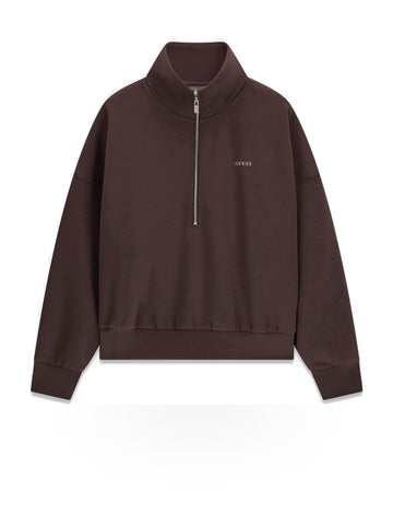 Guess Athleisure Nat Half-zip Sweatshirt - Felpe Donna - Marrone