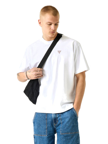 Guess Jeans Gj Ss Cn Os Mini Triangle Tee - T-Shirt Uomo - Bianco