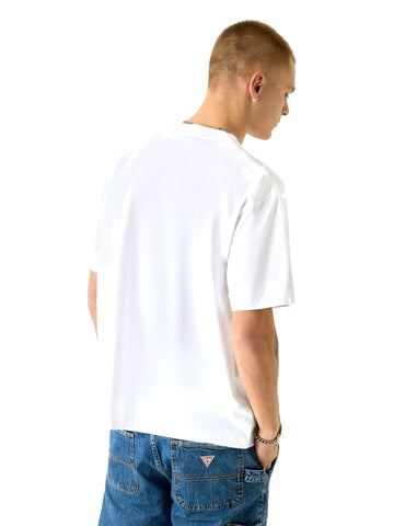 Guess Jeans Gj Ss Cn Os Mini Triangle Tee - T-Shirt Uomo - Bianco