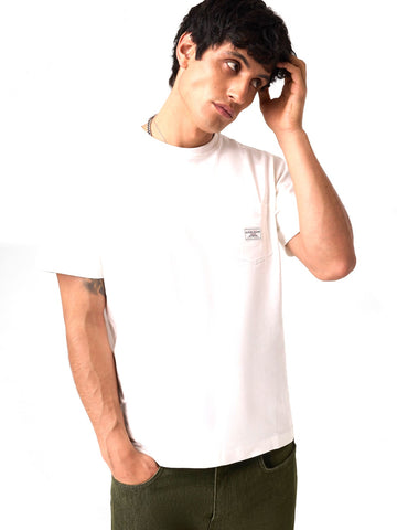 Guess Jeans Gj Reg Fit Pocket Label Tee - T-Shirt Uomo - Alabaster White