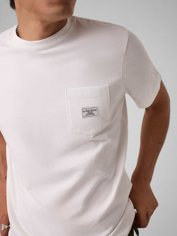 Guess Jeans Gj Reg Fit Pocket Label Tee - T-Shirt Uomo - Alabaster White