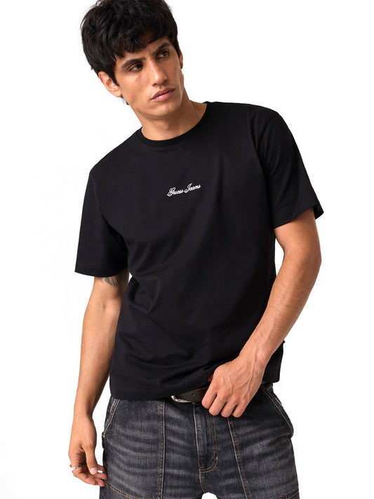 Guess Jeans Gj Reg Fit Script Tee - T-Shirt Uomo - Nero