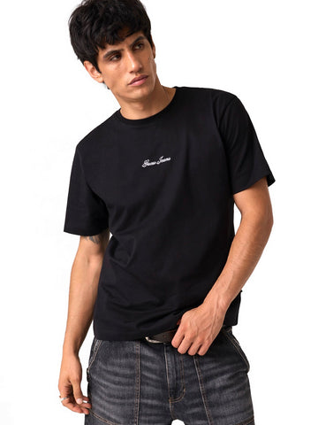 Guess Jeans Gj Reg Fit Script Tee - T-Shirt Uomo - Nero