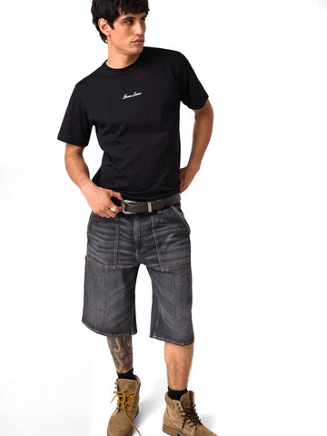 Guess Jeans Gj Reg Fit Script Tee - T-Shirt Uomo - Nero