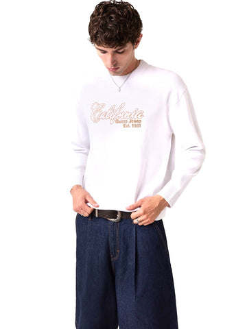 Guess Jeans Gj Ls Cn California Jacquard S - Maglieria Uomo - Bianco
