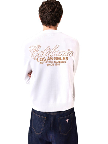 Guess Jeans Gj Ls Cn California Jacquard S - Maglieria Uomo - Bianco
