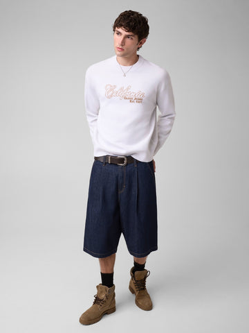 Guess Jeans Gj Ls Cn California Jacquard S - Maglieria Uomo - Bianco