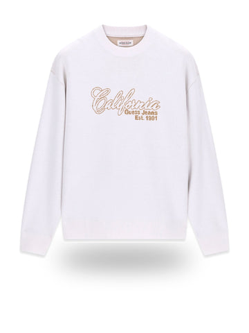Guess Jeans Gj Ls Cn California Jacquard S - Maglieria Uomo - Bianco