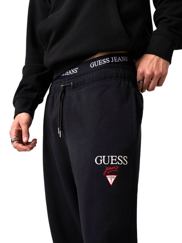 Guess Jeans Gj Baker Logo Jogger - Pantaloni Uomo - Nero