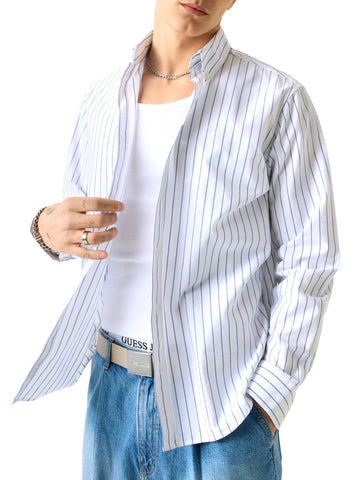 Guess Jeans Gj Regular Fit Yd Oxford Shirt - Camicie Uomo - Bianco/Azzurro