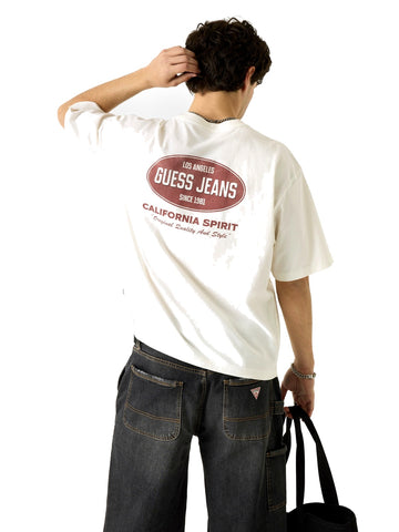 Guess Jeans Gj Boxy Spirit Tee - T-Shirt Uomo - Alabaster White