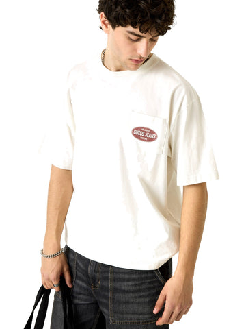 Guess Jeans Gj Boxy Spirit Tee - T-Shirt Uomo - Alabaster White