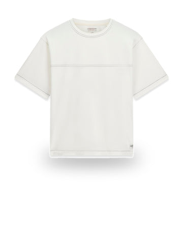 Guess Jeans Gj Contrast Stitch Boxy Jersey - T-Shirt Uomo - Bianco