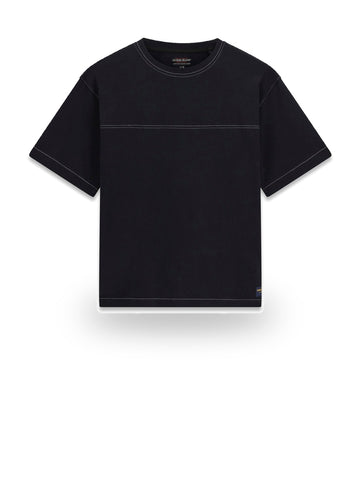 Guess Jeans Gj Contrast Stitch Boxy Jersey - T-Shirt Uomo - Nero