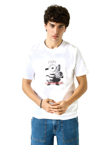 Guess Jeans Gj X Minions Photo Real Tee - T-Shirt Uomo - Bianco