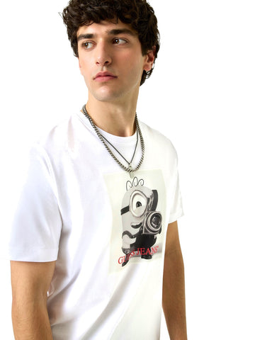 Guess Jeans Gj X Minions Photo Real Tee - T-Shirt Uomo - Bianco