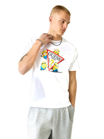 Guess Jeans Gj X Minions Traingle Tee - T-Shirt Uomo - Bianco