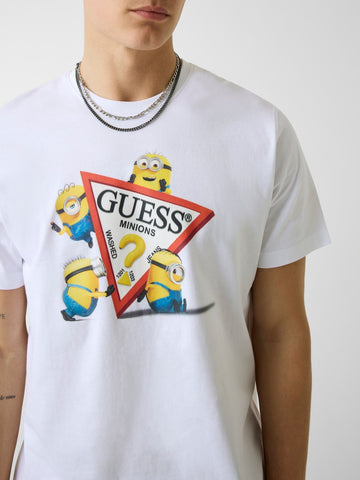 Guess Jeans Gj X Minions Traingle Tee - T-Shirt Uomo - Bianco