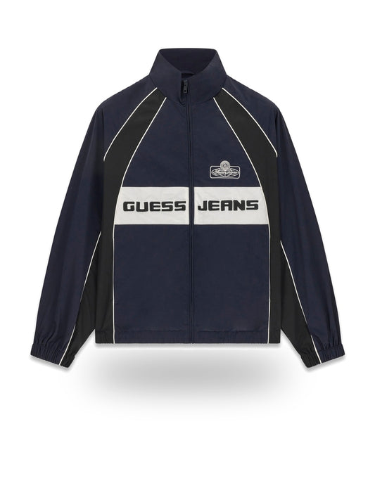 Guess Jeans Gj Crinkle Nylon Track Jacket - Capospalla Uomo - Blu