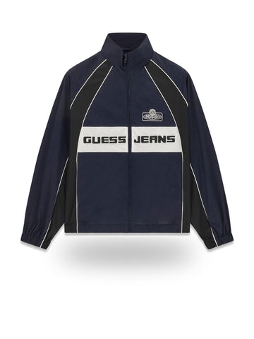 Guess Jeans Gj Crinkle Nylon Track Jacket - Capospalla Uomo - Blu