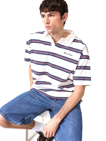 Guess Jeans Gj Boxy Striped Polo - T-Shirt Uomo - Multicolore