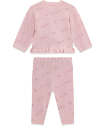 Guess Kids Set Ls Sweater Top + Sweater P - Completo Bambina - Rosa