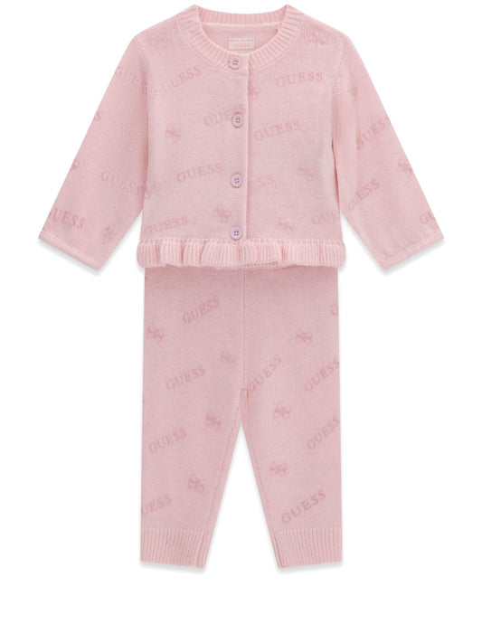 Guess Kids Set Ls Sweater Top + Sweater P - Completo Bambina - Rosa