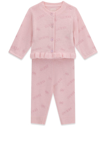 Guess Kids Set Ls Sweater Top + Sweater P - Completo Bambina - Rosa
