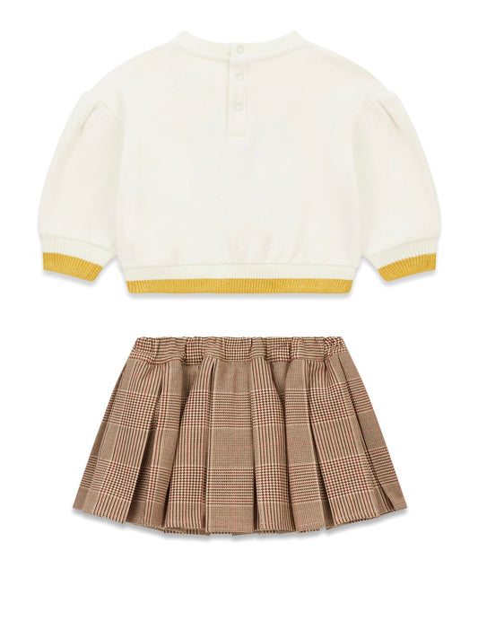 Guess Kids Set French Terry Ls Sweatshir - Completo Bambina - Cream White
