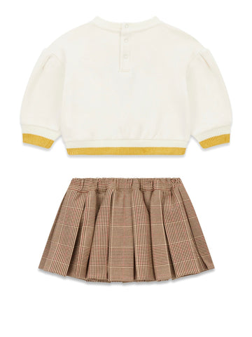 Guess Kids Set French Terry Ls Sweatshir - Completo Bambina - Cream White