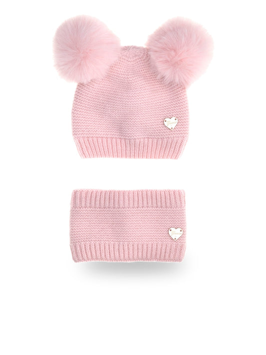 Guess Kids Set Beanie Hat + Neck - Cappelli Bambina - Rosa