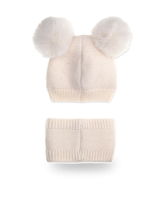 Guess Kids Set Beanie Hat + Neck - Cappelli Bambina - Panna