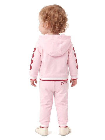 Guess Kids Set Ls Hooded Active Top + Act - Pantaloni Bambina - Rosa