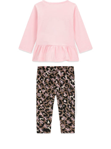 Guess Kids Set Ls T-Shirt+Leggings - Completo Bambina - Multicolore