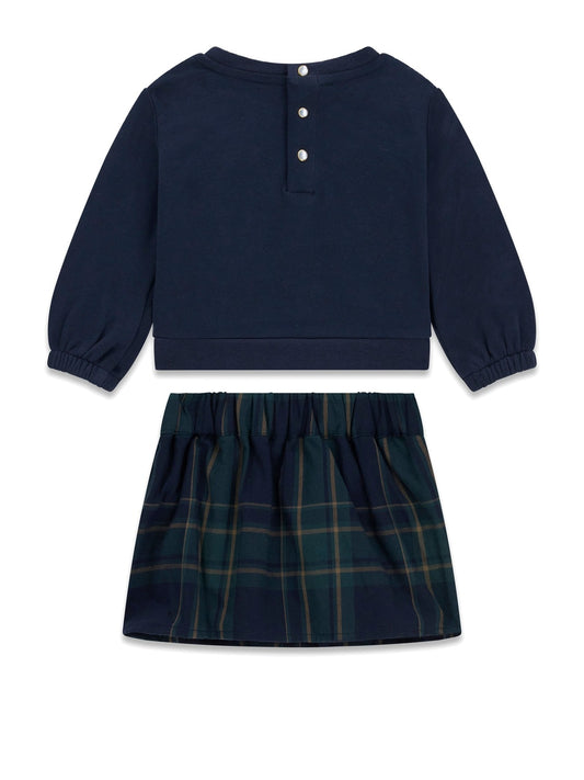 Guess Kids Set French Terry Ls Sweatshir - Completo Bambina - Blu/Verde
