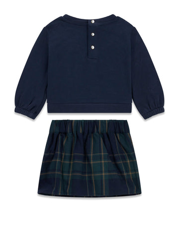 Guess Kids Set French Terry Ls Sweatshir - Completo Bambina - Blu/Verde